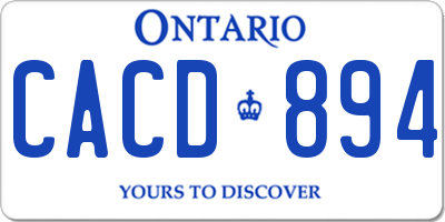 ON license plate CACD894