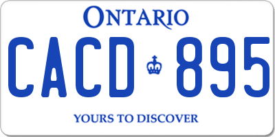 ON license plate CACD895