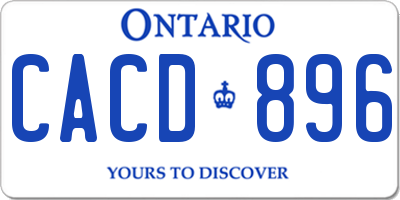 ON license plate CACD896