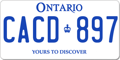 ON license plate CACD897