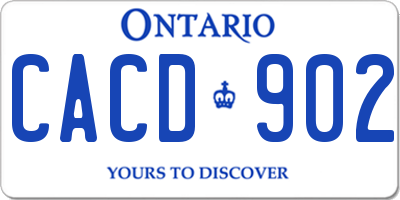 ON license plate CACD902