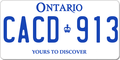 ON license plate CACD913