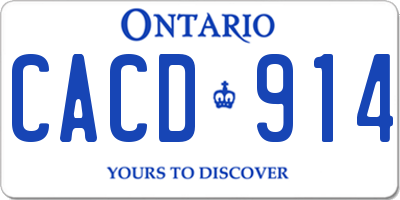 ON license plate CACD914