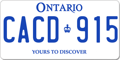 ON license plate CACD915