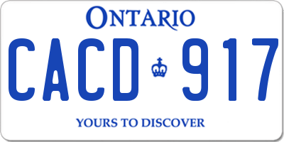 ON license plate CACD917