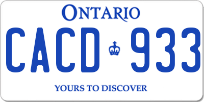 ON license plate CACD933