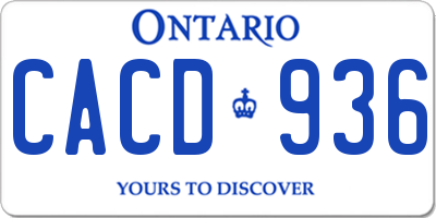 ON license plate CACD936