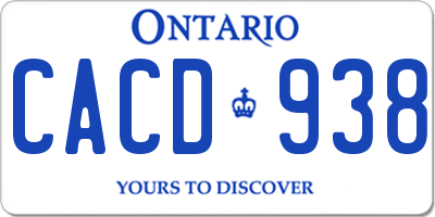 ON license plate CACD938