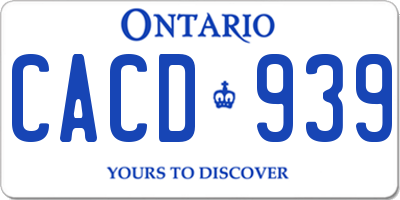 ON license plate CACD939