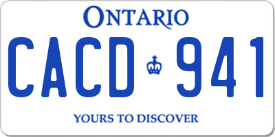 ON license plate CACD941