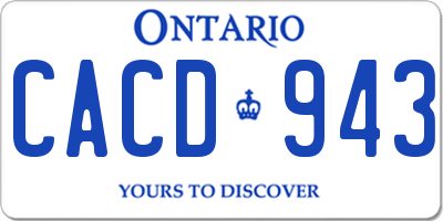 ON license plate CACD943