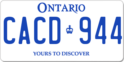 ON license plate CACD944