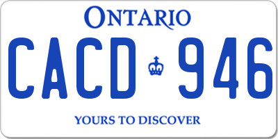 ON license plate CACD946