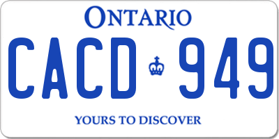 ON license plate CACD949