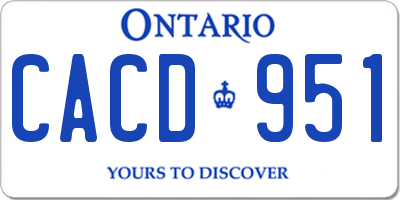 ON license plate CACD951