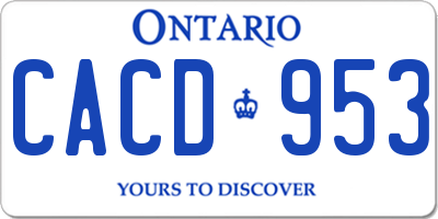 ON license plate CACD953