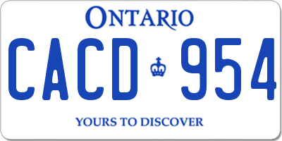 ON license plate CACD954