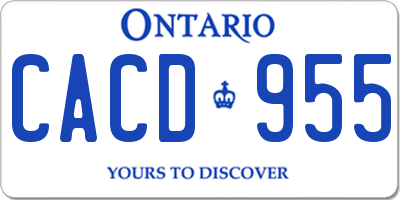 ON license plate CACD955