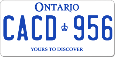 ON license plate CACD956