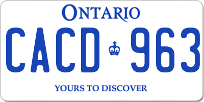 ON license plate CACD963