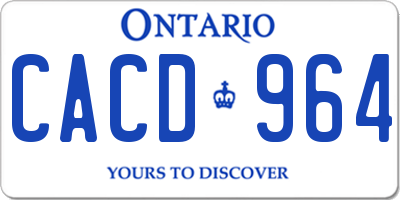 ON license plate CACD964