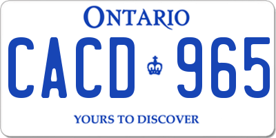 ON license plate CACD965