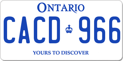 ON license plate CACD966