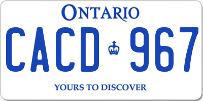 ON license plate CACD967