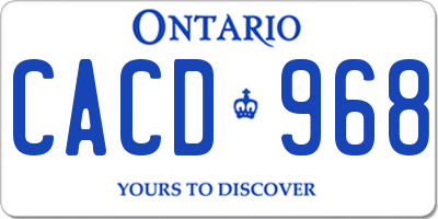 ON license plate CACD968