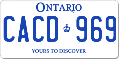 ON license plate CACD969