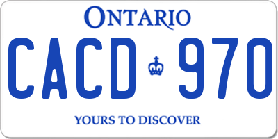 ON license plate CACD970