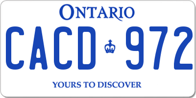 ON license plate CACD972