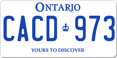 ON license plate CACD973