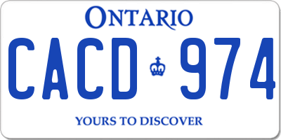 ON license plate CACD974