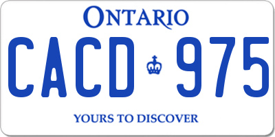 ON license plate CACD975