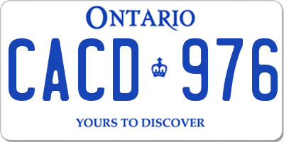 ON license plate CACD976