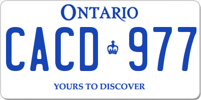 ON license plate CACD977