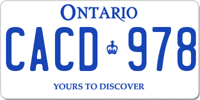 ON license plate CACD978