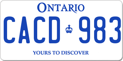 ON license plate CACD983