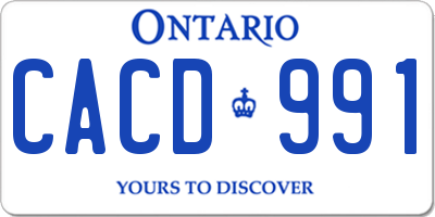 ON license plate CACD991