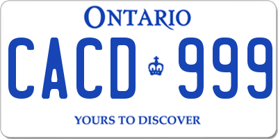 ON license plate CACD999