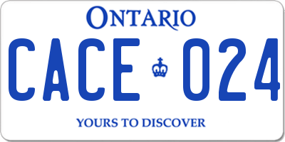 ON license plate CACE024