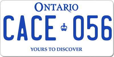 ON license plate CACE056