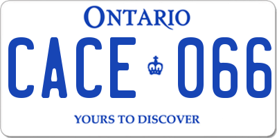 ON license plate CACE066