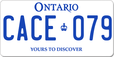 ON license plate CACE079