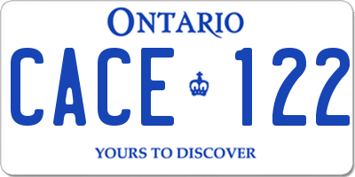 ON license plate CACE122