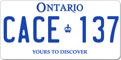 ON license plate CACE137