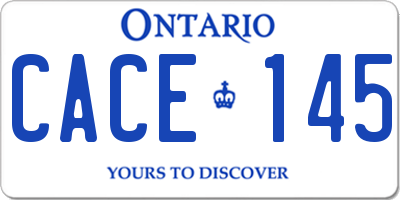 ON license plate CACE145