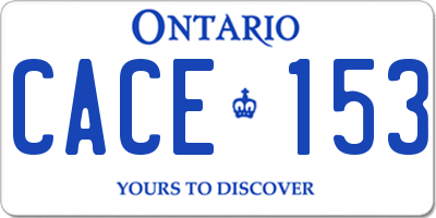 ON license plate CACE153