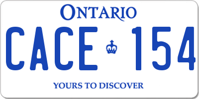 ON license plate CACE154